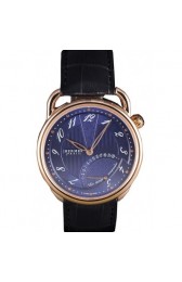 Replica Hermes Classic Croco Leather Strap Navy Dial RS23249