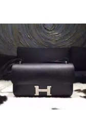 Replica Hermes Constance Elan 26cm Epsom Calfskin Original Leather Hand Stitched Palladium Hardware, Noir Black RS13574