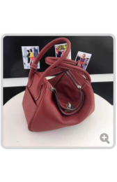 Replica Hermes Lindy 26cm/30cm Taurillon Clemence Calfskin Bag Handstitched, Rouge H CK55 RS06211