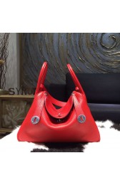 Sale 1:1 Hermes Lindy 26cm/30cm Taurillon Clemence Calfskin Bag Handstitched, Rouge Casaque Q5 RS07940