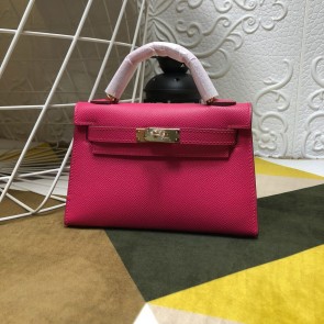 Designer Replica Hermes Mini Kelly Gold Hardware Red Bags RS23298