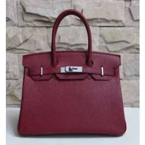 Hermes Birkin 25cm Togo Calfskin Bag Handstitched Silver Hardware, Chocolat CK47 RS08492