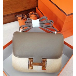 Hermes Constance 23cm Epsom Calfskin Original Leather Handstitched Palladium Hardware, Grey CK93 RS034222