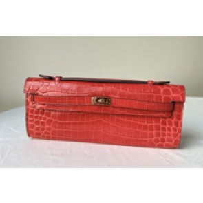 Hermes Kelly 31cm Wallet Handstitched, Fuschia Red 5J RS07580