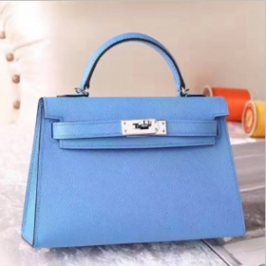 Hermes Celeste Epsom Kelly Mini II 20cm Handmade Bags RS23473
