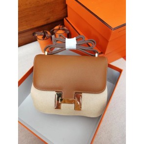 Hermes Constance 19cm Epsom Calfskin Original Leather Handstitched Palladium Hardware, Brown CK93 RS034221