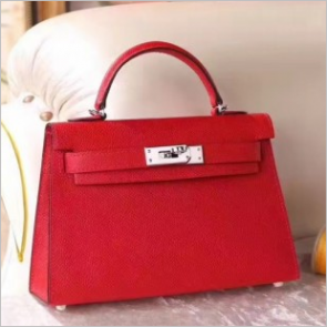 Hermes Red Epsom Kelly Mini II 20cm Handmade Bags RS23466
