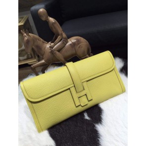 Knockoff 1:1 Hermes Jige Elan Clutch 29cm Epsom Calfskin Handstitched, Soufre C9 RS17695