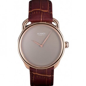 Replica Hermes Classic Croco Leather Strap Silver Dial RS23252