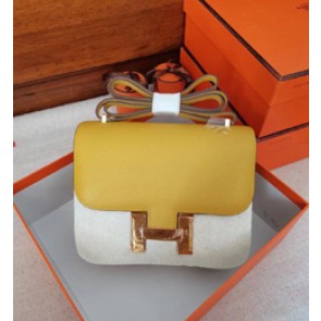 Replica Hermes Constance 23cm Epsom Calfskin Original Leather Handstitched Gold Hardware, Soufre C9 RS08820