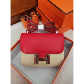 Replica Hermes Constance Elan 23cm Shiny Crocodile Skin Bag Handstitched Gold Hardware, Fuschia Pink 5J RS02619
