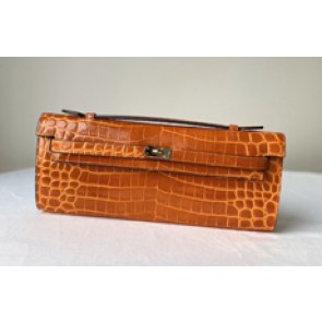 Replica Hermes Kelly 31cm Wallet Handstitched, Fuschia Brown 5J RS07581