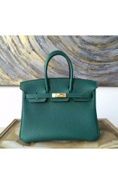 Best Imitation Hermes Birkin 25cm Togo Calfskin Bag Handstitched Gold Hardware, Malachite Z6 RS18117