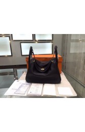 Best Quality Hermes Bi-Color Lindy 30cm Taurillon Clemence Leather Palladium Hardware High Quality, Noir, Fuschia Pink 5J RS06510