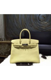 Best Quality Hermes Birkin 30cm Togo Calfskin Bag Handstitched Palladium Hardware, Jaune Poussin 1Z RS19555
