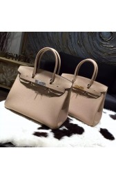Cheap Fake Hermes Birkin 30cm Taurillon Clemence Bag Handstitched Gold/Palladium Hardware, Gris Tourterelle CK81 RS16138
