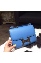 Cheap Knockoff Hermes Constance 23cm Epsom Calfskin Original Leather Handstitched Gold Hardware, Blue Paradise 2T RS02016