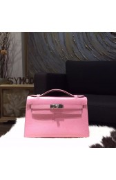 Copy Best Hermes Mini Kelly Pochette 22cm Lizard Skin Palladium Hardware Handstitched, Pink 5P RS16611