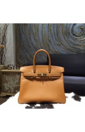 Copy Cheap Hermes Birkin 30cm Epsom Calfskin Original Leather Bag Handstitched Gold Hardware, Gold CK37 RS01767