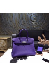Copy Hermes Birkin 35cm Taurillon Clemence Calfskin Leather Bag Palladium Hardware Handstitched, Iris CK9K RS14464