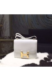 Copy Hermes Constance 18cm Epsom Calfskin Original Leather Handstitched Gold Hardware, Blanc RS18721