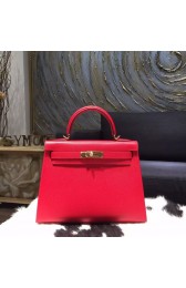 Copy Hermes Kelly 32cm Sellier Rigide Bag Epsom Calfskin Handstitched Gold Hardware Handstitched, Rouge Casaque Q5 RS15990