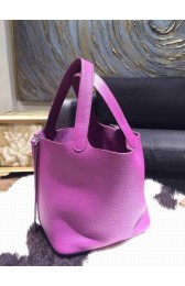 Copy Hermes Picotin Lock Bag 22cm Taurillon Clemence Palladium Hardware Hand Stitched, Anemone P9 RS10285
