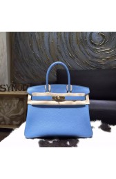 Copy Luxury Hermes Birkin 30cm Taurillon Clemence Bag Handstitched Gold Hardware, Blue Paradise 2T RS05869