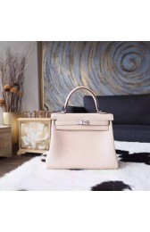 Fake Cheap Hermes Kelly 25cm Taurillion Clemence Calfskin Bag Handstitched Palladium Hardware, Argile 1F RS19354