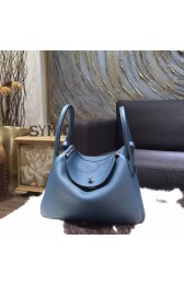 Fake Hermes Bi-Color Lindy 26cm/30cm Taurillon Clemence Calfskin Bag Hand Stitched, Colvert 1P, Blue Turquoise 7B RS06328