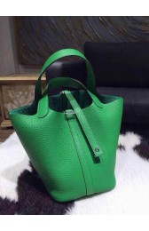 Fake Hermes Picotin Lock Bag 22cm Taurillon Clemence Palladium Hardware Hand Stitched, Bambou 1K RS18683