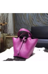 Fake High Quality Hermes Picotin Lock Bag 18cm/22cm Taurillon Clemence Palladium Hardware Handstitched, Anemone P9 RS10116