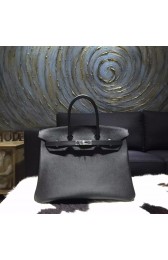 Fashion Hermes Birkin 35cm Epsom Calfskin Leather Bag Palladium Hardware Handstitched, Noir CK89 RS05029