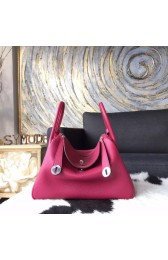 Fashion Imitation Hermes Lindy 26cm/30cm Taurillon Clemence Calfskin Bag Handstitched, Ruby B5 RS09268