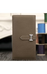 Hermes Bearn Gusset Wallet In Etoupe Leather RS14619