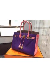 Hermes Bi-Color Birkin 30cm Epsom Calfskin Bag Hand Stitched Gold Hardware, Ultraviolet 5L Rose Lipstick RS18673