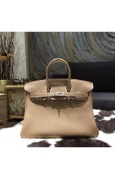 Hermes Birkin 25cm/30cm Togo Calfskin Bag Handstitched Palladium Hardware, Etoupe CK18 RS08282