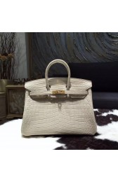 Hermes Birkin 25cm Matte Alligator Crocodile Gold Hardware Handstitched, Beton 8L RS05388