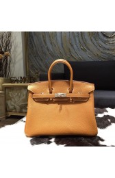 Hermes Birkin 25cm Togo Calfskin Bag Handstitched Gold Hardware, Gold CK37 RS16619