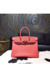 Hermes Birkin 30cm Epsom Calfskin Bag Handstitched Palladium Hardware, Flamingo I5 RS09991