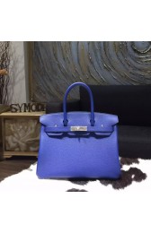 Hermes Birkin 30cm Togo Calfskin Bag Handstitched, Blue Electric 7T RS05927