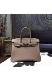 Hermes Birkin 30cm Togo Calfskin Bag Original Leather Hand Stitched, Etoupe CK18 RS19581