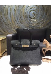 Hermes Birkin 35cm Epsom Calfskin Leather Bag Gold Hardware Handstitched, Noir CK89 RS09093