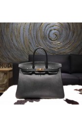 Hermes Birkin 35cm Epsom Calfskin Leather Bag Gold Hardware Handstitched, Noir CK89 RS11368