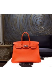 Hermes Birkin 35cm Togo Calfskin Original Leather Bag Handstitched Palladium Hardware, Orange CK93 RS02710