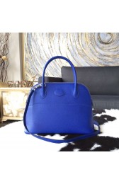 Hermes Bolide 27cm Epsom Calfskin Leather Bag Palladium Hardware Handstitched, Blue Electric 7T RS08235