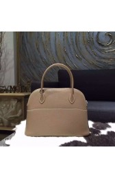 Hermes Bolide 27cm Epsom Calfskin Leather Bag Palladium Hardware Handstitched, Etoupe CK18 RS18286
