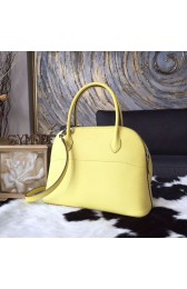 Hermes Bolide 27cm Epsom Calfskin Leather Bag Palladium Hardware Handstitched, Jaune Poussin 1Z RS20719