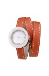 HERMES CLASSIC MOP DIAL ORANGE ELONGATED LEATHER STRAP RS23246