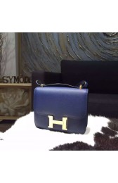 Hermes Constance 18cm Epsom Calfskin Original Leather Handstitched Gold Hardware, Blue Saphir 7K RS03010